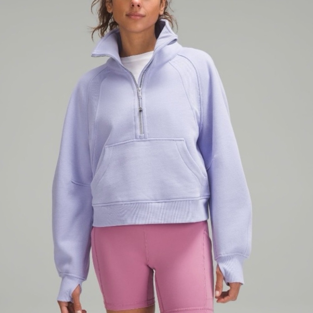 Lululemon Scuba Oversized Funnel Neck Half-Zip Lavender Dew Size XL XXL
